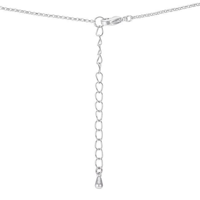 Lovcia Rhodium-Plated Necklace with 1.4 Ct CZ and Interlocking Circles Design-Pendants-