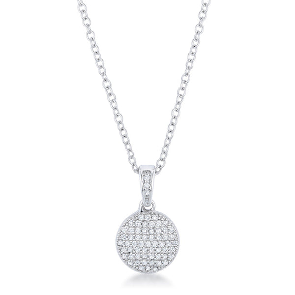 Buy LOVCIA Rhodium-Plated Necklace with Shimmering CZ Disc Pendant - Latest Stylish Pendants for Women