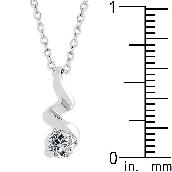 Buy LOVCIA Rhodium-Plated Twisted Ribbon Pendant with Cubic Zirconia - Latest Stylish Pendants for Women