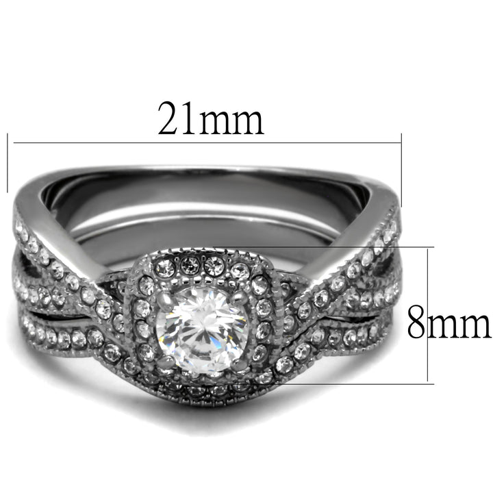 LOVCIA Polished Stainless Steel Ring with Clear AAA Grade CZ Stone - Buy stylish Rings for women - Shop latest Ring design - Trendy Rings - Unique fashion Rings - Find the perfect Ring