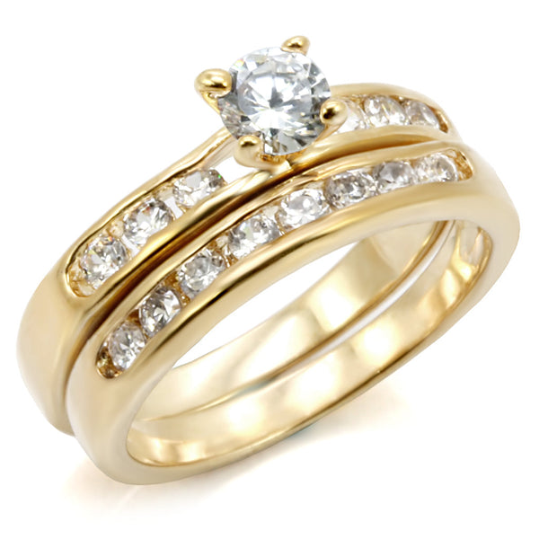 LOVCIA Gold-Plated 925 Sterling Silver Ring with Clear AAA Cubic Zirconia - Buy stylish Rings for women - Shop latest Ring design - Trendy Rings - Unique fashion Rings - Find the perfect Ring