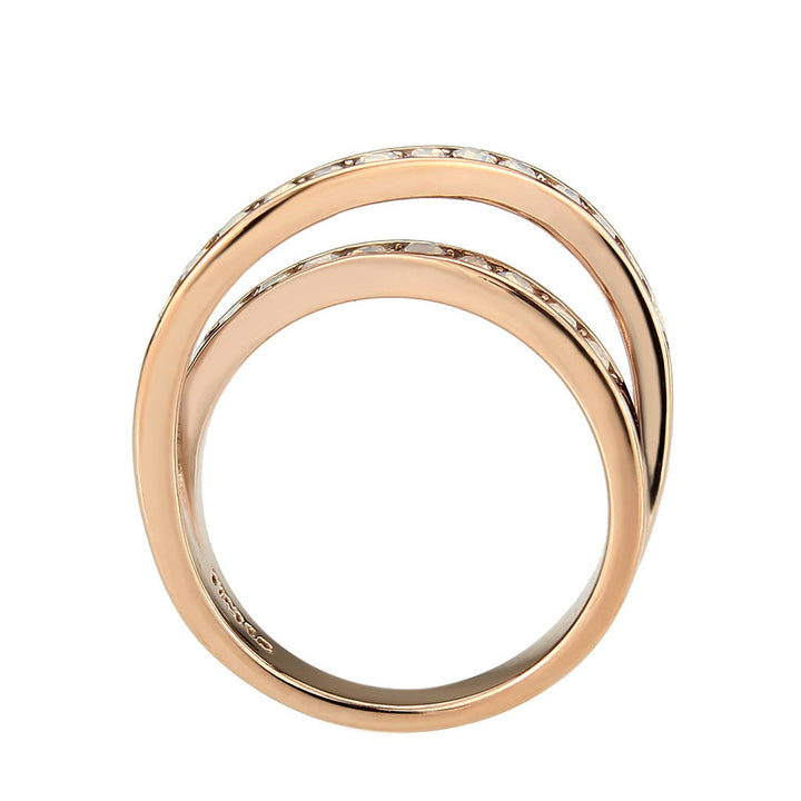 LOVCIA Rose Gold Ion-Plated Stainless Steel Ring with Fire Opal Crystal - Buy stylish Rings for women - Shop latest Ring design - Trendy Rings - Unique fashion Rings - Find the perfect Ring