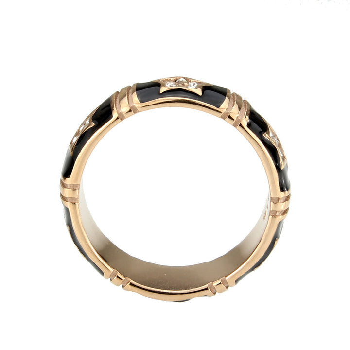 LOVCIA Rose Gold Ion-Plated Stainless Steel Ring with Clear Top Grade Crystal - Buy stylish Rings for women - Shop latest Ring design - Trendy Rings - Unique fashion Rings - Find the perfect Ring