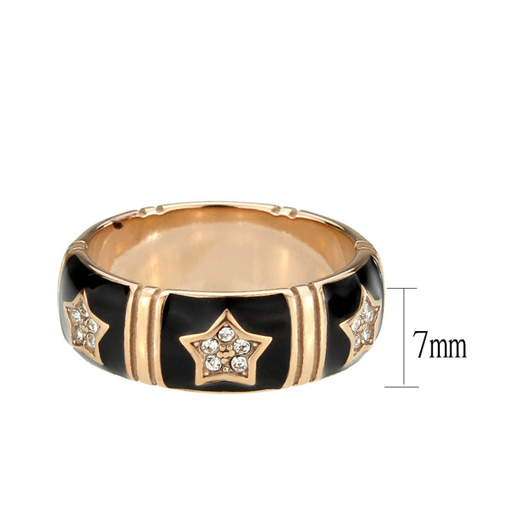 LOVCIA Rose Gold Ion-Plated Stainless Steel Ring with Clear Top Grade Crystal - Buy stylish Rings for women - Shop latest Ring design - Trendy Rings - Unique fashion Rings - Find the perfect Ring