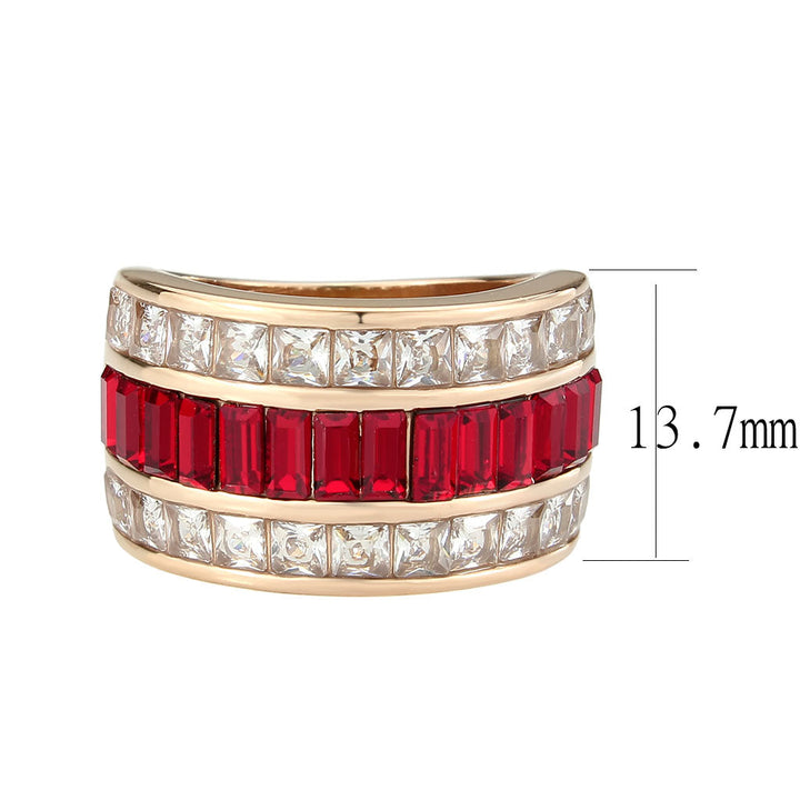 LOVCIA Red Series Stainless Steel Ring with IP Rose Gold Plating and Top Grade Crystal - Buy stylish Rings for women - Shop latest Ring design - Trendy Rings - Unique fashion Rings - Find the perfect Ring