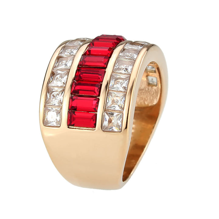 LOVCIA Red Series Stainless Steel Ring with IP Rose Gold Plating and Top Grade Crystal - Buy stylish Rings for women - Shop latest Ring design - Trendy Rings - Unique fashion Rings - Find the perfect Ring