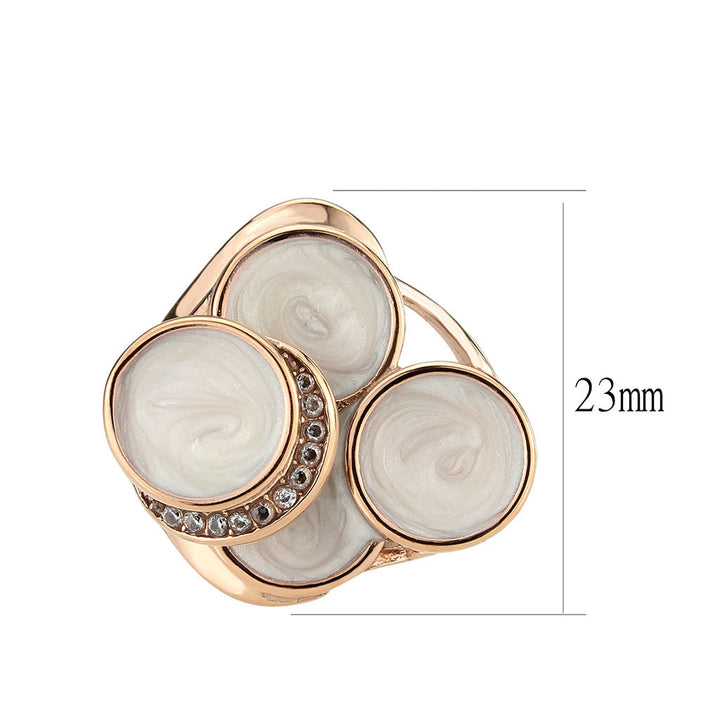 LOVCIA Rose Gold Ion-Plated Stainless Steel Ring with Clear AAA CZ Stone - Buy stylish Rings for women - Shop latest Ring design - Trendy Rings - Unique fashion Rings - Find the perfect Ring