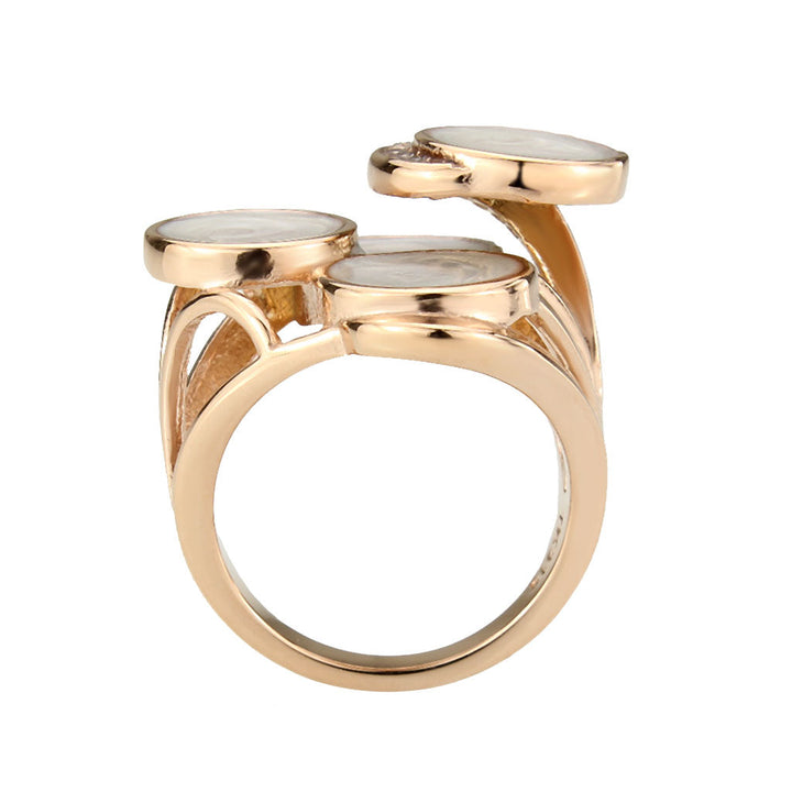 LOVCIA Rose Gold Ion-Plated Stainless Steel Ring with Clear AAA CZ Stone - Buy stylish Rings for women - Shop latest Ring design - Trendy Rings - Unique fashion Rings - Find the perfect Ring