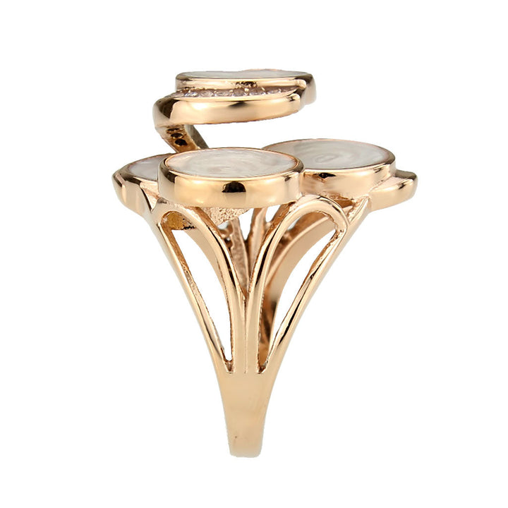 LOVCIA Rose Gold Ion-Plated Stainless Steel Ring with Clear AAA CZ Stone - Buy stylish Rings for women - Shop latest Ring design - Trendy Rings - Unique fashion Rings - Find the perfect Ring