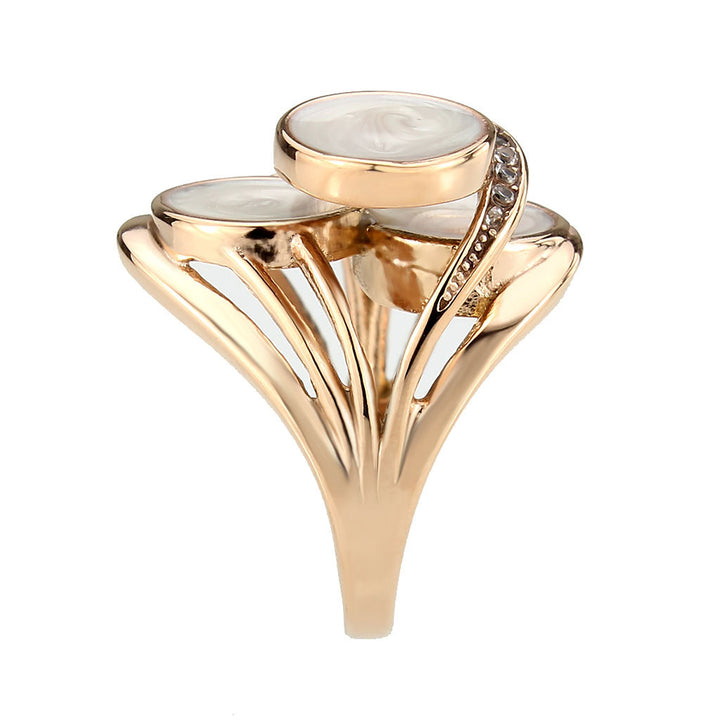 LOVCIA Rose Gold Ion-Plated Stainless Steel Ring with Clear AAA CZ Stone - Buy stylish Rings for women - Shop latest Ring design - Trendy Rings - Unique fashion Rings - Find the perfect Ring