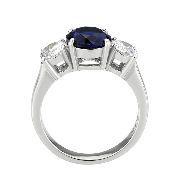 LOVCIA Montana Blue Synthetic Stone Stainless Steel Ring, High Polished Finish - Buy stylish Rings for women - Shop latest Ring design - Trendy Rings - Unique fashion Rings - Find the perfect Ring