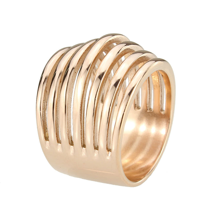 LOVCIA Rose Gold Ion Plated Stainless Steel Ring, No Stone - Buy stylish Rings for women - Shop latest Ring design - Trendy Rings - Unique fashion Rings - Find the perfect Ring