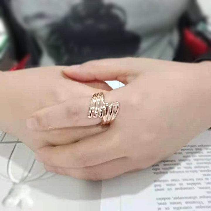 LOVCIA Rose Gold Ion Plated Stainless Steel Ring without Stone - Buy stylish Rings for women - Shop latest Ring design - Trendy Rings - Unique fashion Rings - Find the perfect Ring