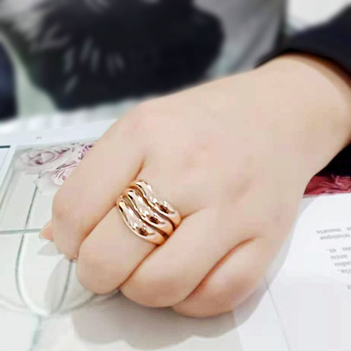 LOVCIA Rose Gold Ion Plated Stainless Steel Ring without Center Stone - Buy stylish Rings for women - Shop latest Ring design - Trendy Rings - Unique fashion Rings - Find the perfect Ring