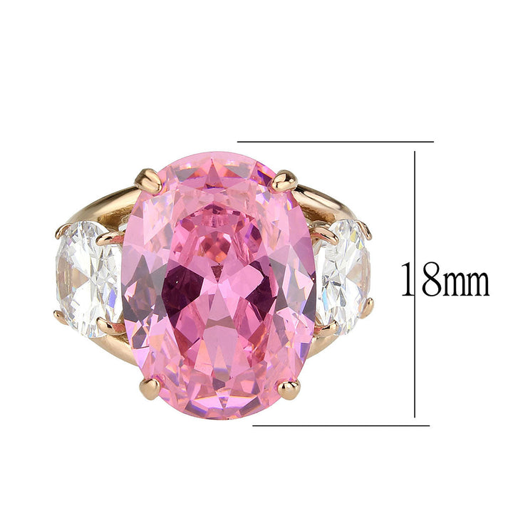 LOVCIA Rose Gold Ion-Plated Stainless Steel Ring with AAA CZ Stone in Rose - Buy stylish Rings for women - Shop latest Ring design - Trendy Rings - Unique fashion Rings - Find the perfect Ring