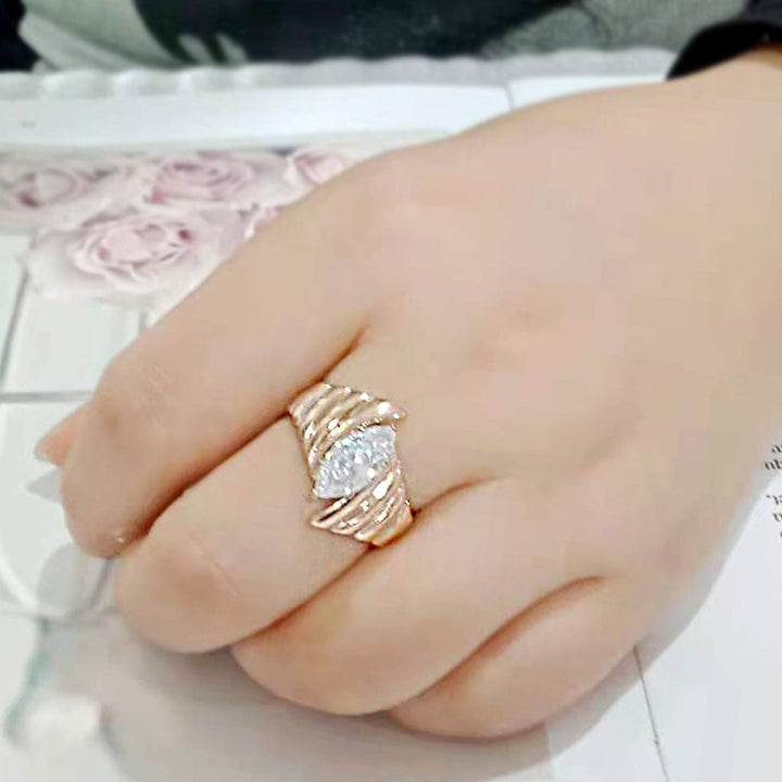 LOVCIA Rose Gold Ion Plated Stainless Steel Ring with AAA Clear CZ Stone - Buy stylish Rings for women - Shop latest Ring design - Trendy Rings - Unique fashion Rings - Find the perfect Ring