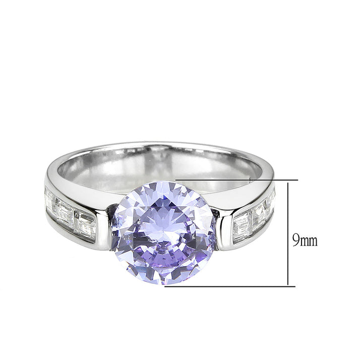 LOVCIA Stainless Steel Ring with Light Amethyst AAA Grade CZ, High Polished Finish - Buy stylish Rings for women - Shop latest Ring design - Trendy Rings - Unique fashion Rings - Find the perfect Ring