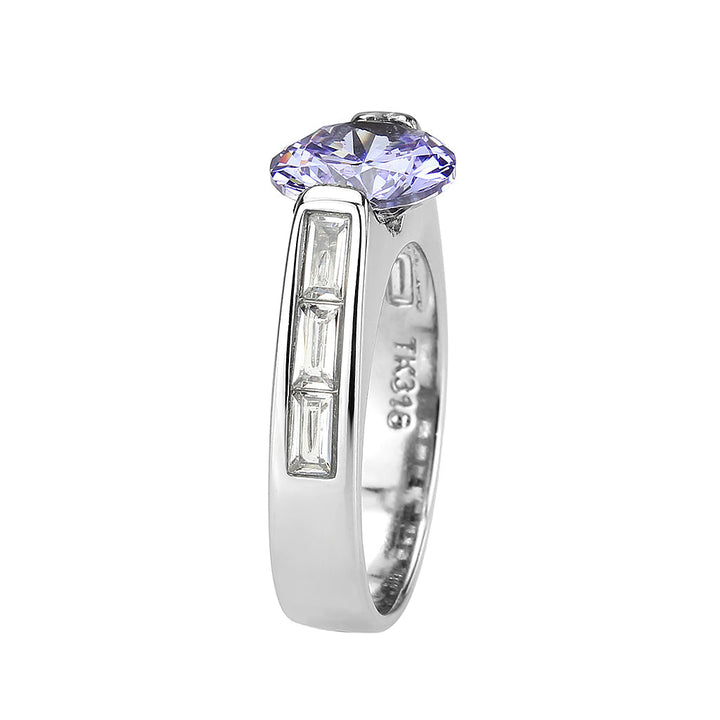 LOVCIA Stainless Steel Ring with Light Amethyst AAA Grade CZ, High Polished Finish - Buy stylish Rings for women - Shop latest Ring design - Trendy Rings - Unique fashion Rings - Find the perfect Ring