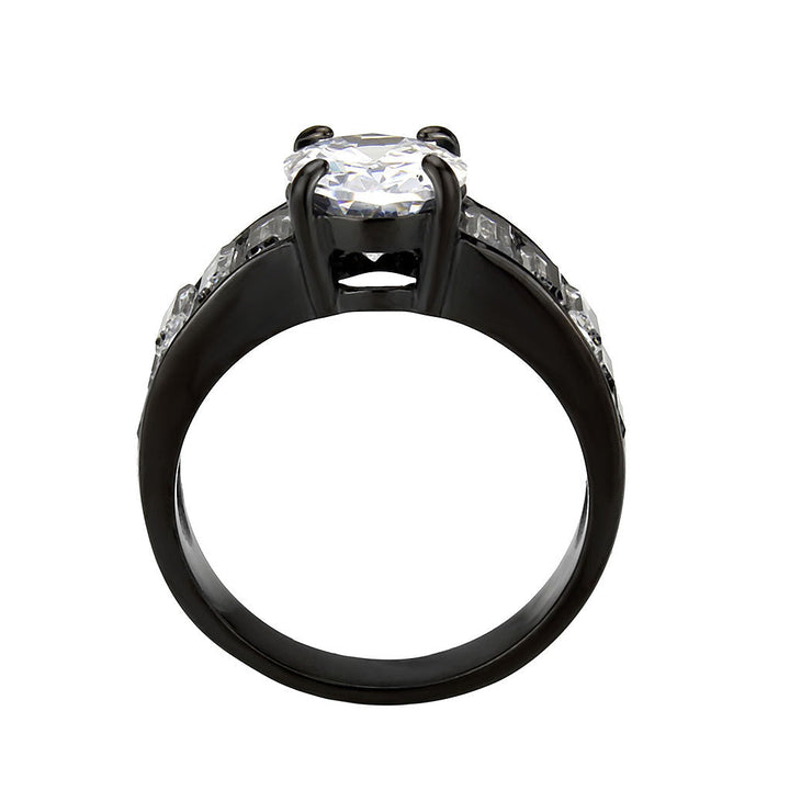 LOVCIA Ion Plated Stainless Steel Ring with Clear AAA CZ Stone - Buy stylish Rings for women - Shop latest Ring design - Trendy Rings - Unique fashion Rings - Find the perfect Ring