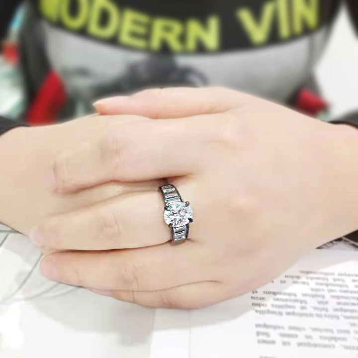 LOVCIA Ion Plated Stainless Steel Ring with Clear AAA CZ Stone - Buy stylish Rings for women - Shop latest Ring design - Trendy Rings - Unique fashion Rings - Find the perfect Ring