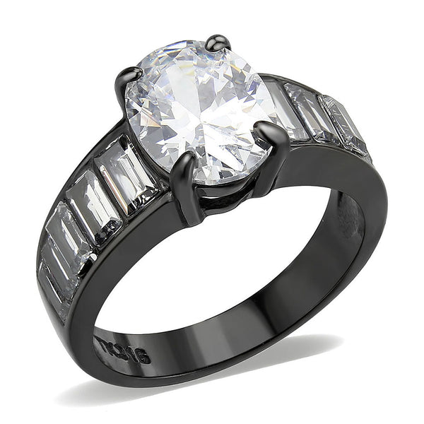 LOVCIA Ion Plated Stainless Steel Ring with Clear AAA CZ Stone - Buy stylish Rings for women - Shop latest Ring design - Trendy Rings - Unique fashion Rings - Find the perfect Ring