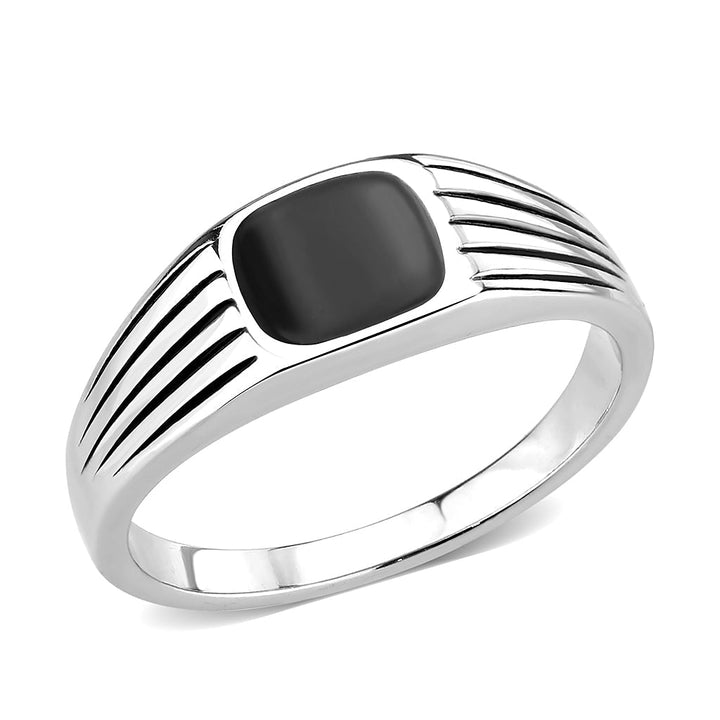 LOVCIA Jet Epoxy Stainless Steel Ring with High Polish Finish - Buy stylish Rings for women - Shop latest Ring design - Trendy Rings - Unique fashion Rings - Find the perfect Ring