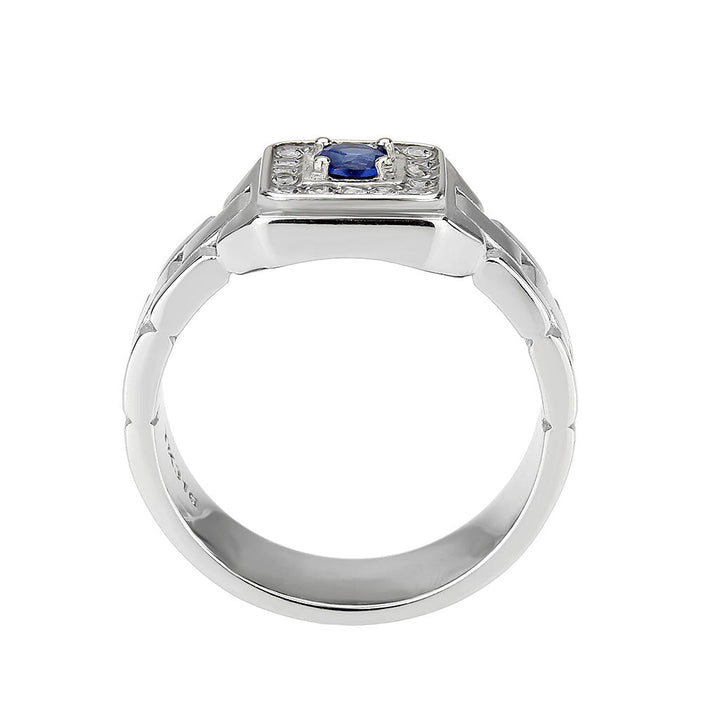 LOVCIA Montana Blue Synthetic Stone Stainless Steel Ring – High Polish Finish - Buy stylish Rings for women - Shop latest Ring design - Trendy Rings - Unique fashion Rings - Find the perfect Ring