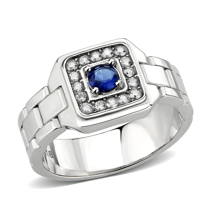 LOVCIA Montana Blue Synthetic Stone Stainless Steel Ring – High Polish Finish - Buy stylish Rings for women - Shop latest Ring design - Trendy Rings - Unique fashion Rings - Find the perfect Ring