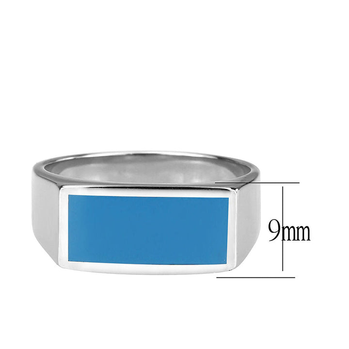 LOVCIA Stainless Steel Sea Blue Epoxy Ring with High Polish Finish - Buy stylish Rings for women - Shop latest Ring design - Trendy Rings - Unique fashion Rings - Find the perfect Ring