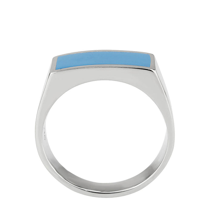 LOVCIA Stainless Steel Sea Blue Epoxy Ring with High Polish Finish - Buy stylish Rings for women - Shop latest Ring design - Trendy Rings - Unique fashion Rings - Find the perfect Ring