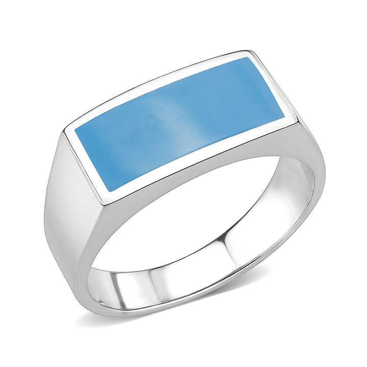 LOVCIA Stainless Steel Sea Blue Epoxy Ring with High Polish Finish - Buy stylish Rings for women - Shop latest Ring design - Trendy Rings - Unique fashion Rings - Find the perfect Ring