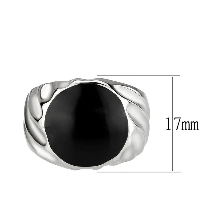 LOVCIA Sleek Stainless Steel Ring with Jet Black Epoxy Center - Buy stylish Rings for women - Shop latest Ring design - Trendy Rings - Unique fashion Rings - Find the perfect Ring