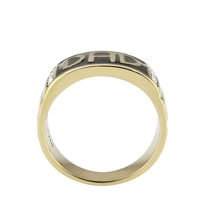 LOVCIA Gold Ion-Plated Stainless Steel Ring with Clear Top Grade Crystal - Buy stylish Rings for women - Shop latest Ring design - Trendy Rings - Unique fashion Rings - Find the perfect Ring