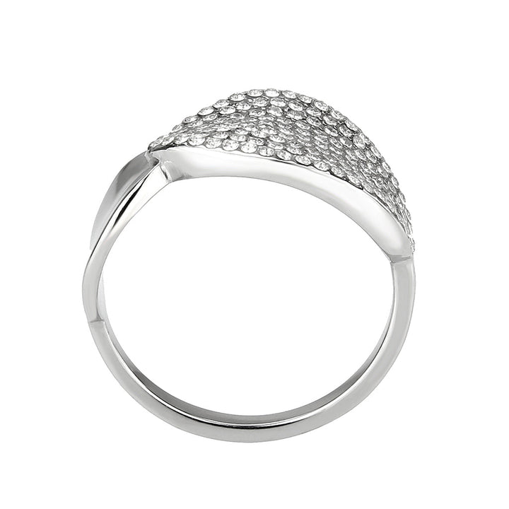 LOVCIA Stainless Steel High Polish Ring with Clear AAA Grade Cubic Zirconia - Buy stylish Rings for women - Shop latest Ring design - Trendy Rings - Unique fashion Rings - Find the perfect Ring