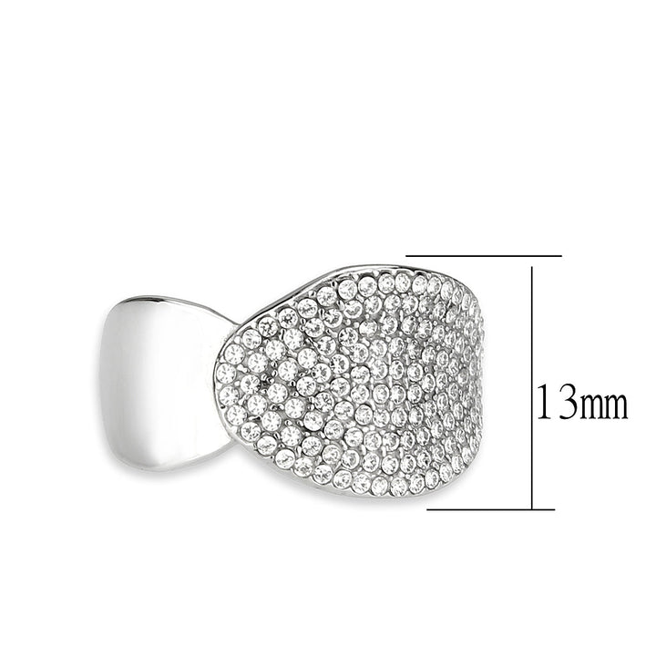 LOVCIA Stainless Steel High Polish Ring with Clear AAA Grade Cubic Zirconia - Buy stylish Rings for women - Shop latest Ring design - Trendy Rings - Unique fashion Rings - Find the perfect Ring