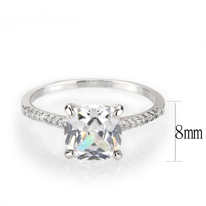 LOVCIA Radiant Rhodium-Plated Brass Ring with Clear AAA CZ Stone - Buy stylish Rings for women - Shop latest Ring design - Trendy Rings - Unique fashion Rings - Find the perfect Ring