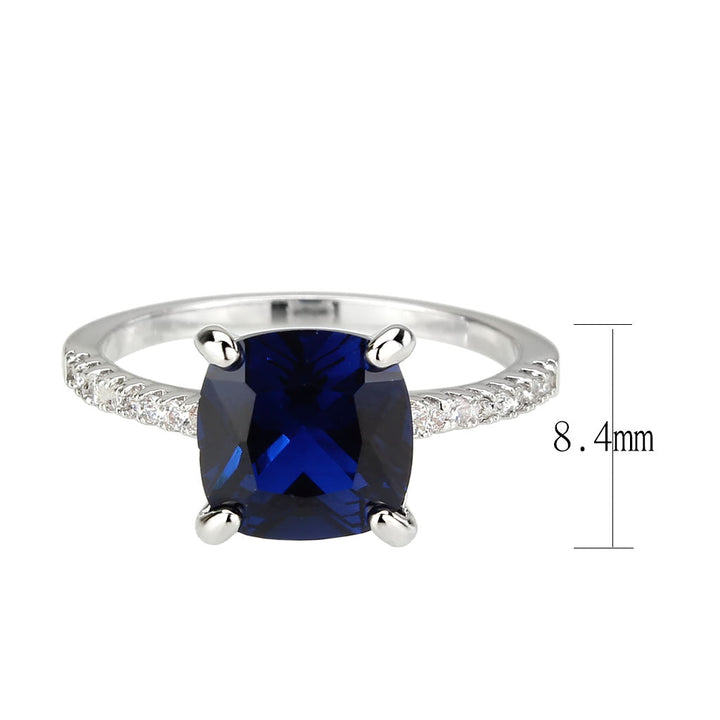 LOVCIA London Blue Rhodium-Plated Brass Ring with Semi-Precious Stone - Buy stylish Rings for women - Shop latest Ring design - Trendy Rings - Unique fashion Rings - Find the perfect Ring