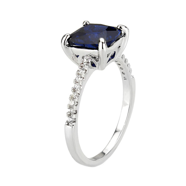 LOVCIA London Blue Rhodium-Plated Brass Ring with Semi-Precious Stone - Buy stylish Rings for women - Shop latest Ring design - Trendy Rings - Unique fashion Rings - Find the perfect Ring