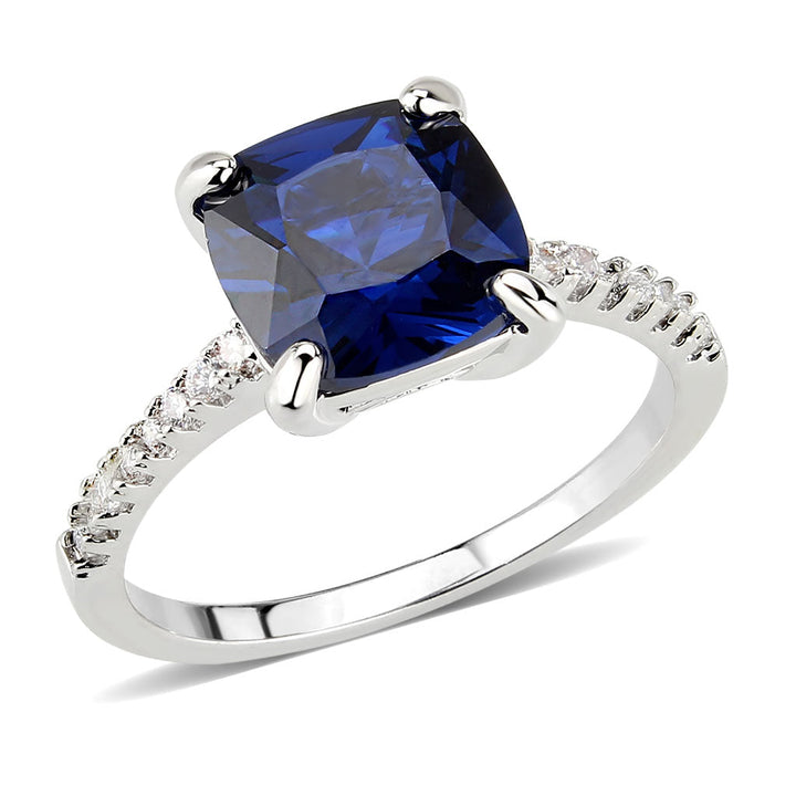 LOVCIA London Blue Rhodium-Plated Brass Ring with Semi-Precious Stone - Buy stylish Rings for women - Shop latest Ring design - Trendy Rings - Unique fashion Rings - Find the perfect Ring