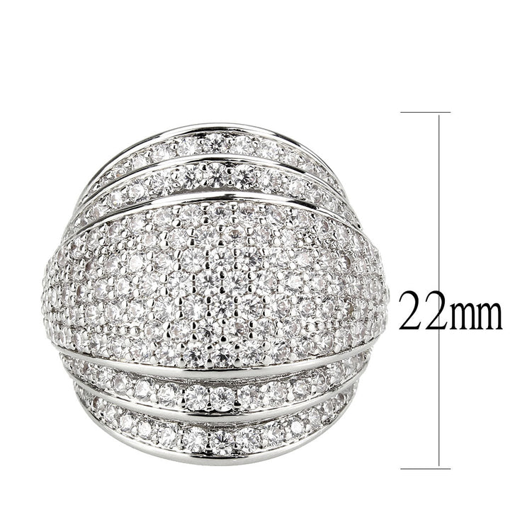 LOVCIA Elegant Rhodium-Plated Brass Ring with Clear AAA CZ Stone - Buy stylish Rings for women - Shop latest Ring design - Trendy Rings - Unique fashion Rings - Find the perfect Ring