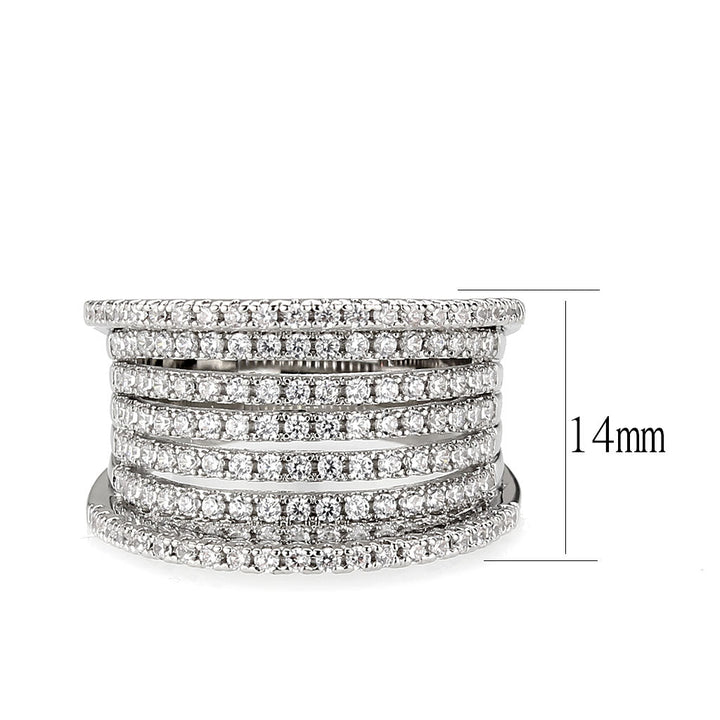 LOVCIA Rhodium-Plated Brass Ring with Clear AAA CZ Stone - Buy stylish Rings for women - Shop latest Ring design - Trendy Rings - Unique fashion Rings - Find the perfect Ring