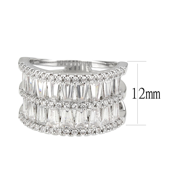 LOVCIA Rhodium-Plated Brass Ring with Clear AAA CZ Stone - Buy stylish Rings for women - Shop latest Ring design - Trendy Rings - Unique fashion Rings - Find the perfect Ring