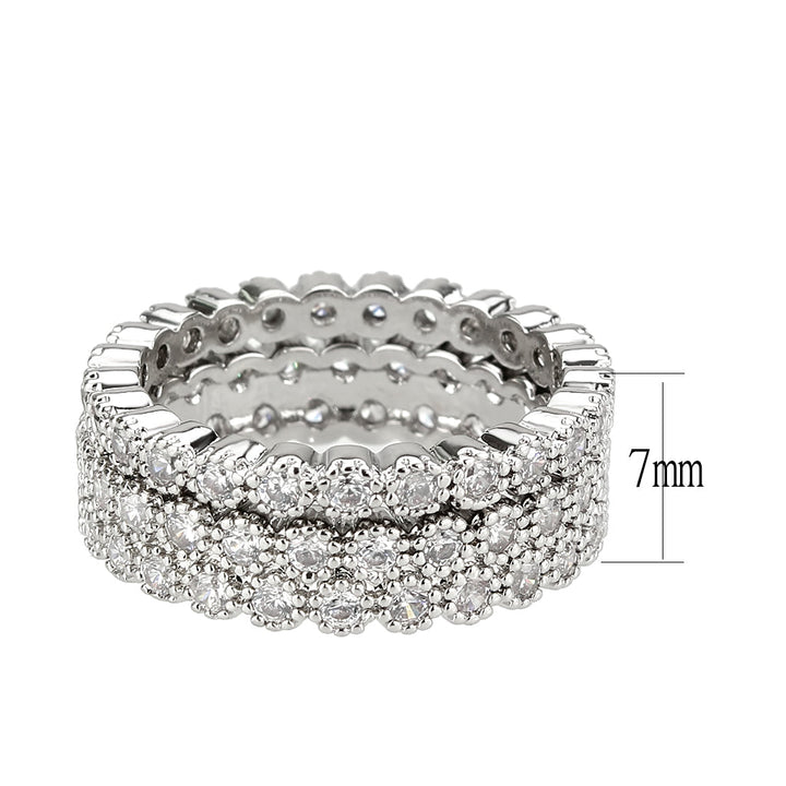 LOVCIA Rhodium-Plated Brass Ring with Clear AAA Cubic Zirconia - Buy stylish Rings for women - Shop latest Ring design - Trendy Rings - Unique fashion Rings - Find the perfect Ring