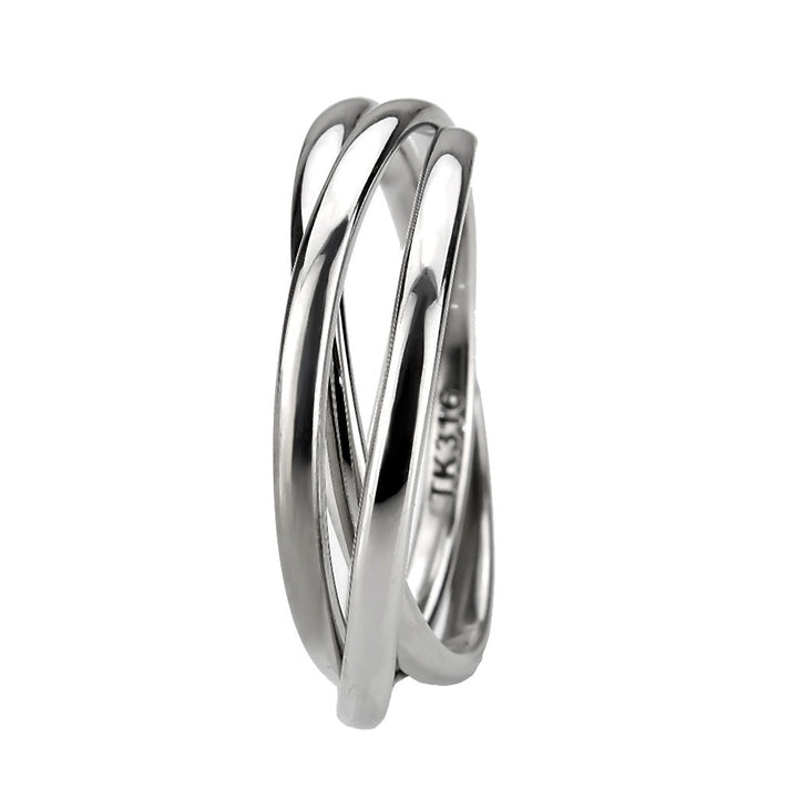 LOVCIA Sleek Stainless Steel Interlocking Band Ring - Buy stylish Rings for women - Shop latest Ring design - Trendy Rings - Unique fashion Rings - Find the perfect Ring