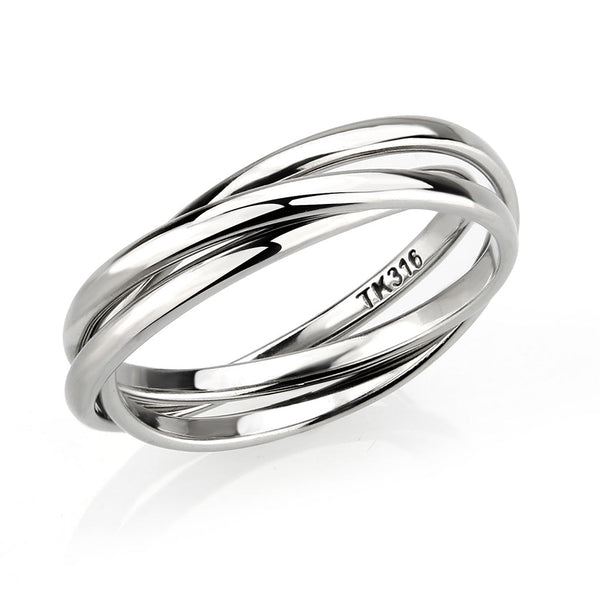 LOVCIA Sleek Stainless Steel Interlocking Band Ring - Buy stylish Rings for women - Shop latest Ring design - Trendy Rings - Unique fashion Rings - Find the perfect Ring