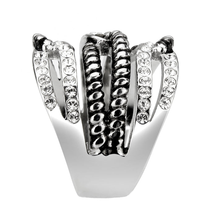 LOVCIA Stainless Steel Ring with Clear Top Grade Crystal and High Polish Finish - Buy stylish Rings for women - Shop latest Ring design - Trendy Rings - Unique fashion Rings - Find the perfect Ring