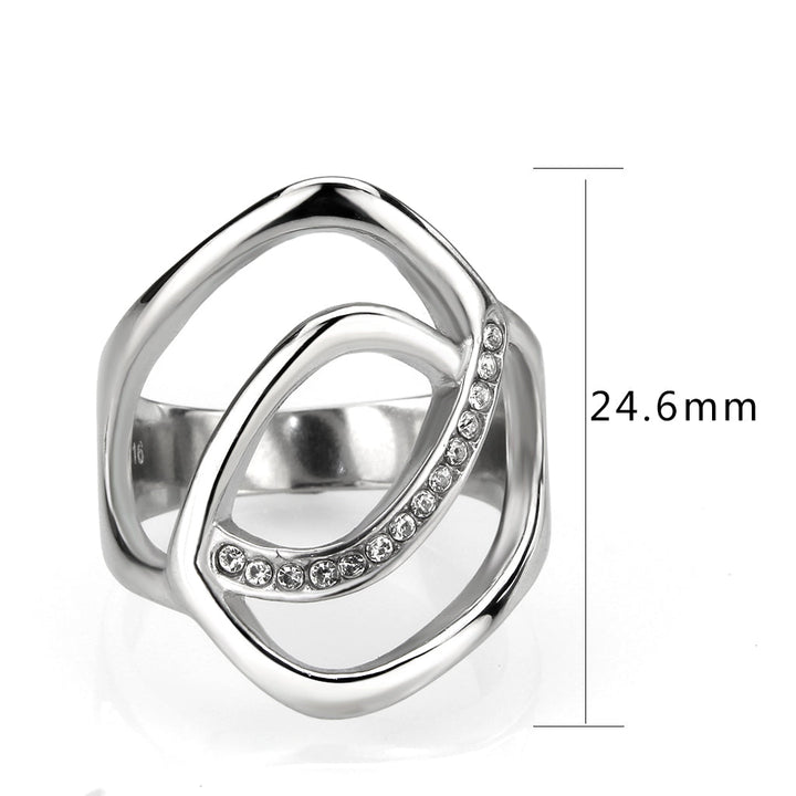 LOVCIA Stainless Steel Ring with Clear Top Grade Crystal and High Polish Finish - Buy stylish Rings for women - Shop latest Ring design - Trendy Rings - Unique fashion Rings - Find the perfect Ring