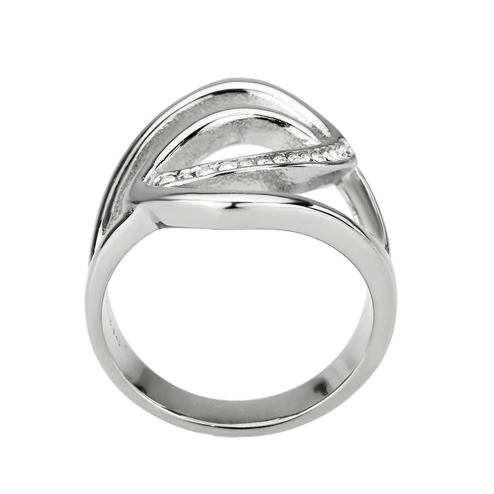 LOVCIA Stainless Steel Ring with Clear Top Grade Crystal and High Polish Finish - Buy stylish Rings for women - Shop latest Ring design - Trendy Rings - Unique fashion Rings - Find the perfect Ring