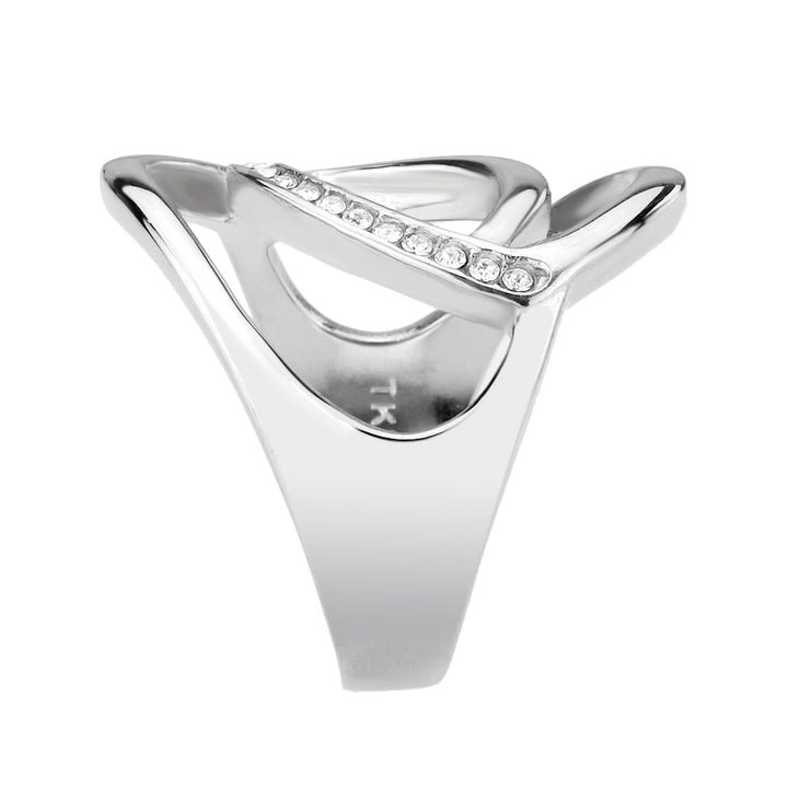 LOVCIA Stainless Steel Ring with Clear Top Grade Crystal and High Polish Finish - Buy stylish Rings for women - Shop latest Ring design - Trendy Rings - Unique fashion Rings - Find the perfect Ring