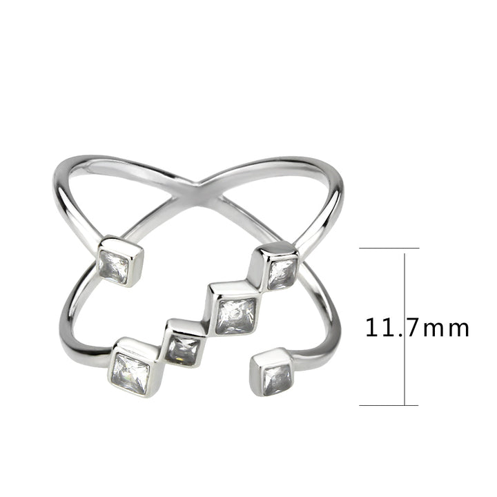 LOVCIA Radiant High-Polish Stainless Steel Ring with Clear AAA CZ Stone - Buy stylish Rings for women - Shop latest Ring design - Trendy Rings - Unique fashion Rings - Find the perfect Ring